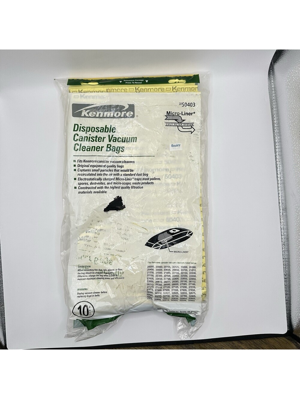 50410 Kenmore HEPA Canister Vacuum Cleaner Bags. 8 HEPA Bags 50403